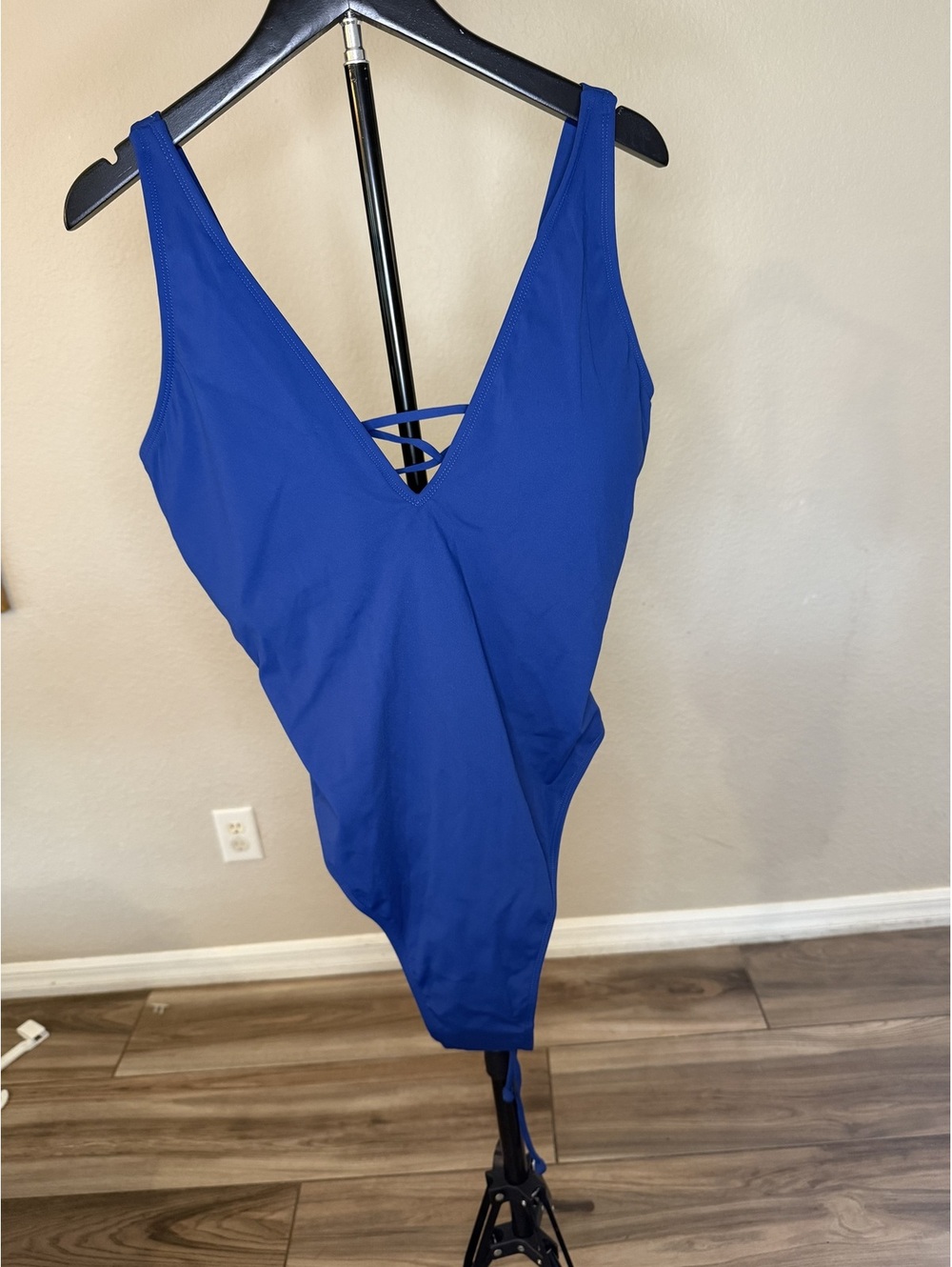Classic V-Neck One-Piece Swimsuit - Cobalt Blue